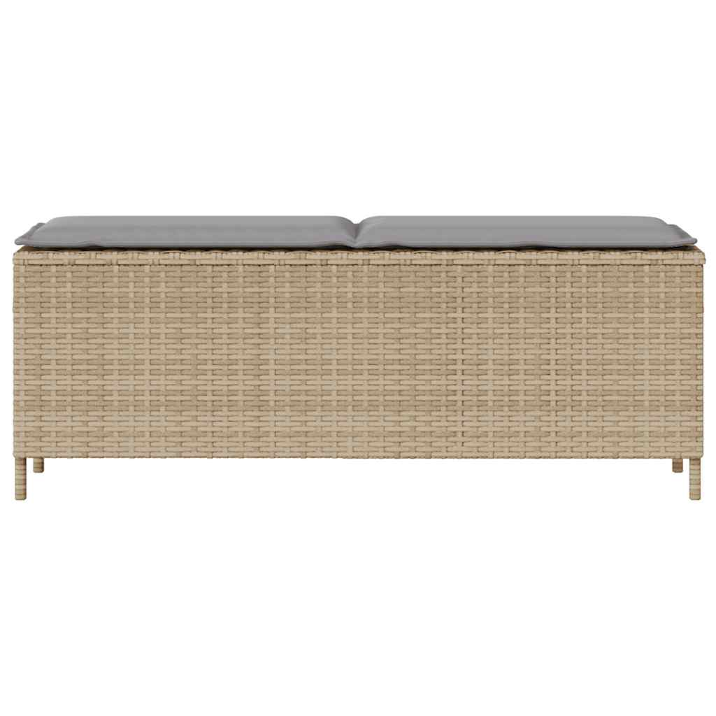 Banco de jardim com almofadão 110x30x40,5 cm vime PE bege
