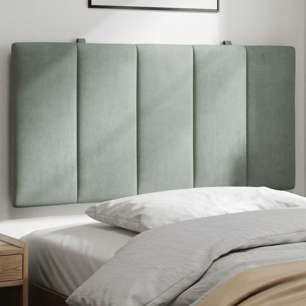 Almofadão de cabeceira hanko 100 cm veludo cinzento-claro