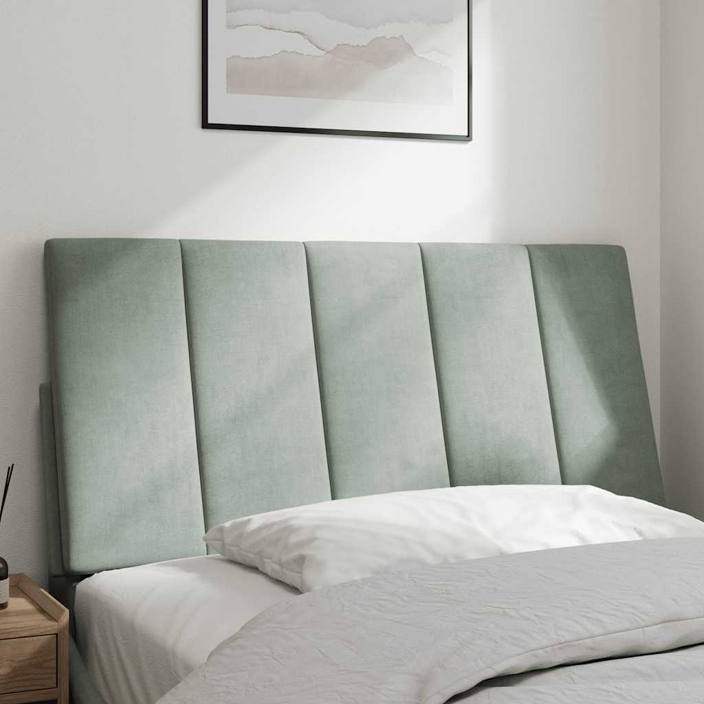 Almofadão de cabeceira hanko 100 cm veludo cinzento-claro