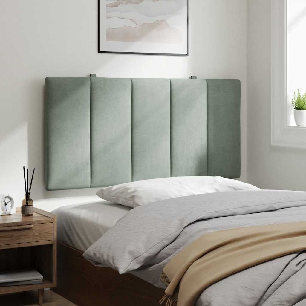 Almofadão de cabeceira hanko 100 cm veludo cinzento-claro