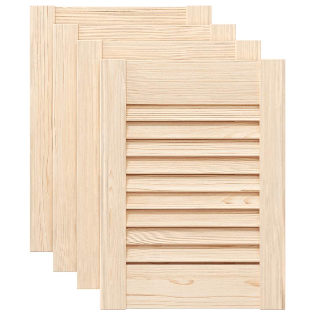Portas de armário 4 pcs com design de persiana pinho maciço