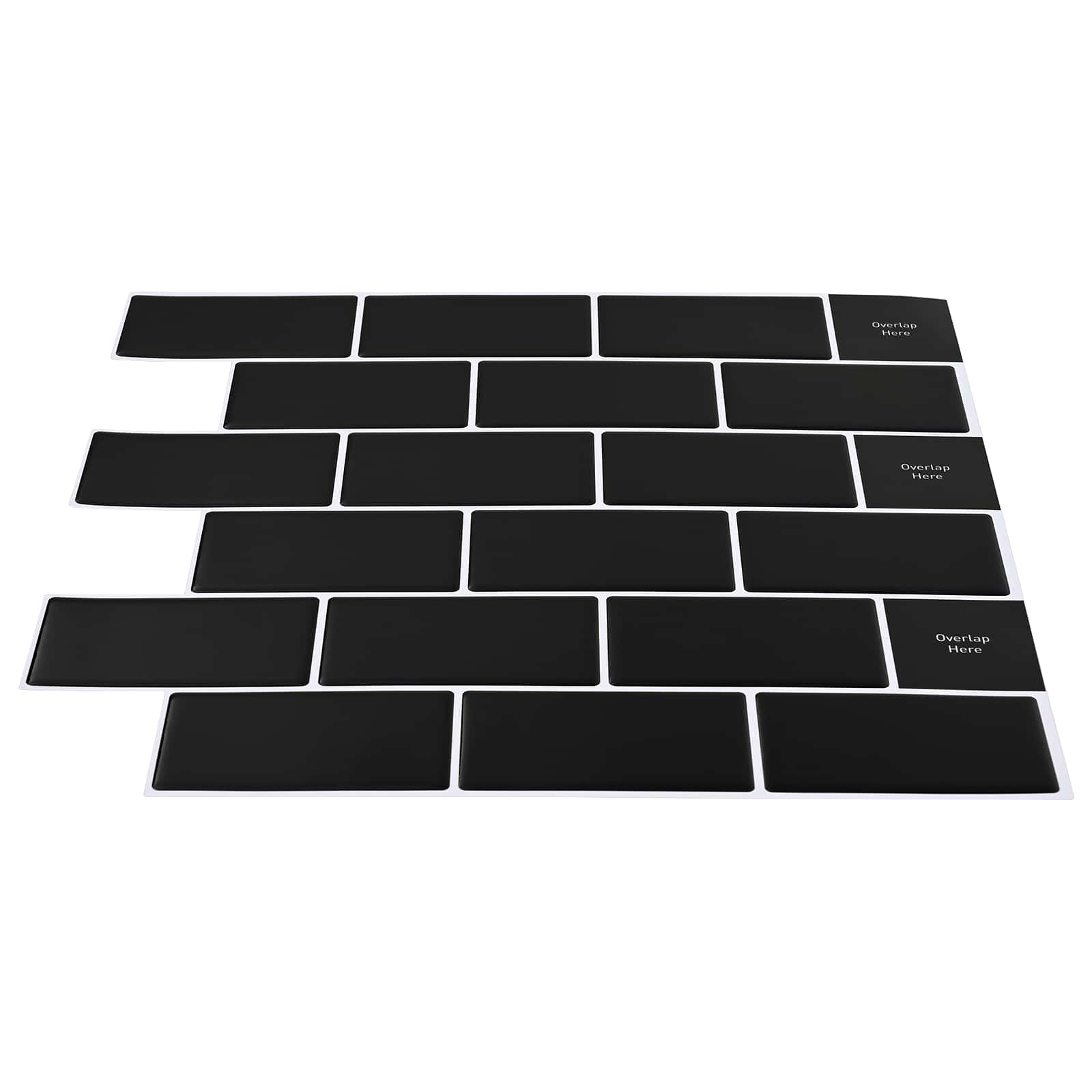 Azulejo subterrâneo 20 unid. preto 30 x 30 cm poliuretano e PET