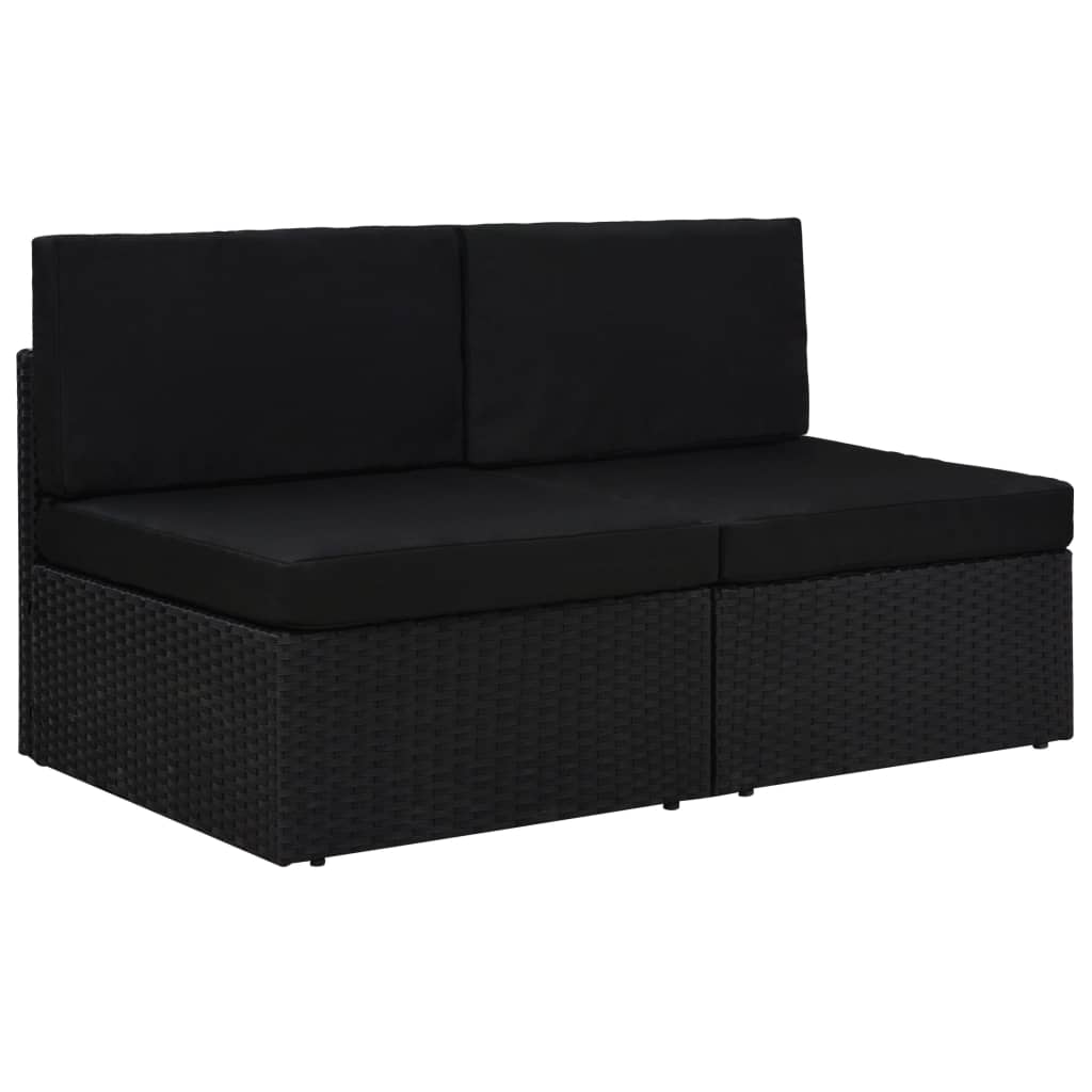 Sofá seccional de 2 lugares vime PE preto