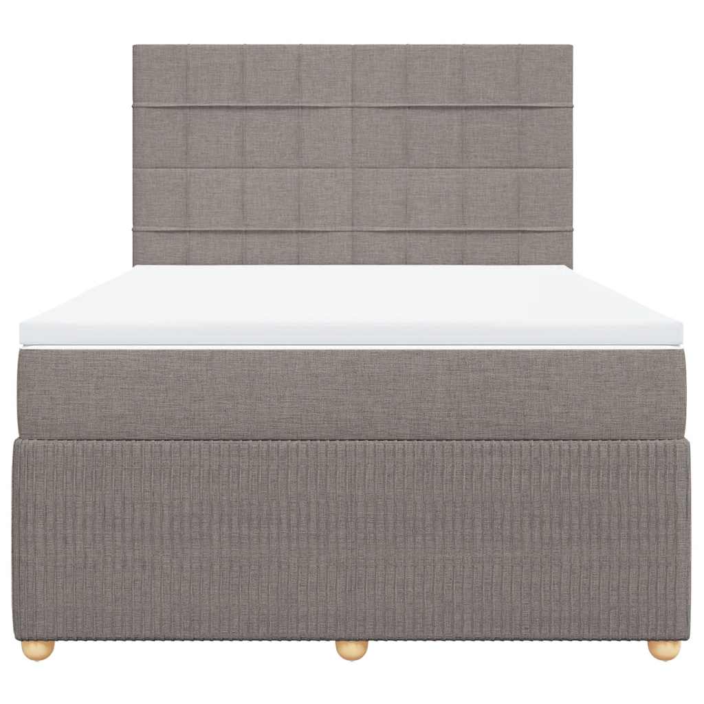 Cama com molas/colchão 140x190 cm tecido castanho-acinzentado