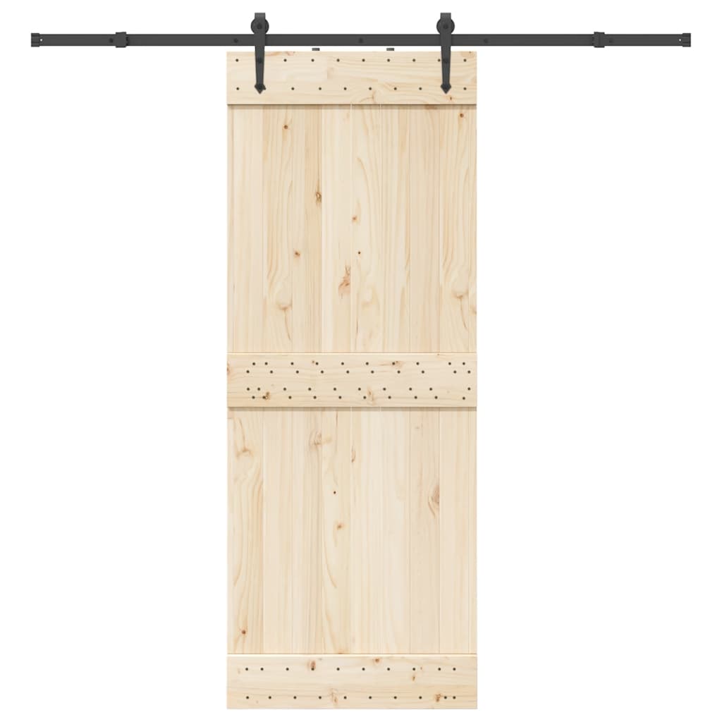 Kit de ferragens para porta deslizante 213,5 cm aço preto