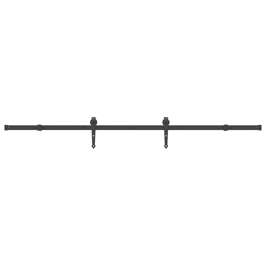 Kit de ferragens para porta deslizante 213,5 cm aço preto