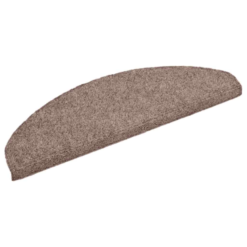 Tapetes de escada autoadesivos 20 peças 65x21x4 cm marrom claro semicircular grande