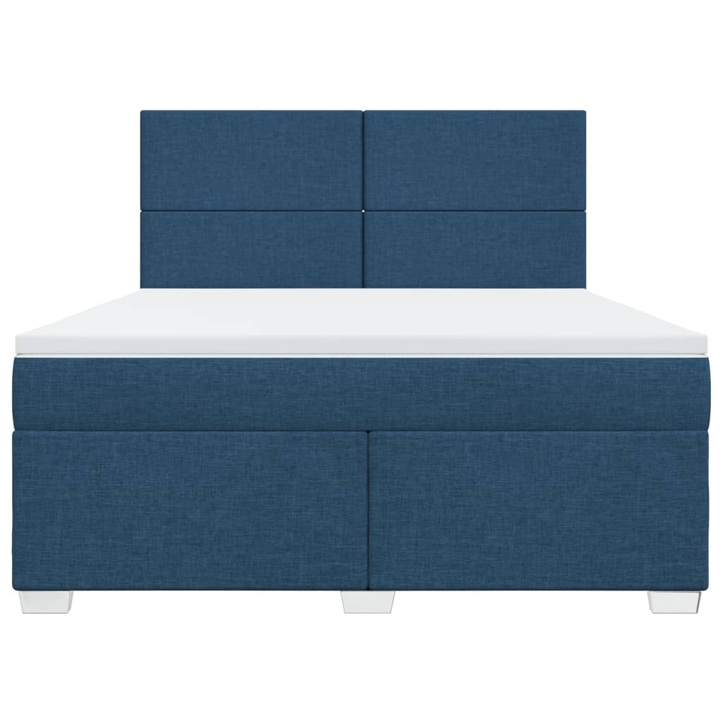 Cama com molas/colchão 180x200 cm tecido azul