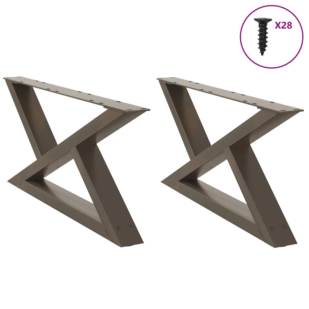 Pés para mesa de centro 2 peças aço natural 70x(30-31,3) cm aço