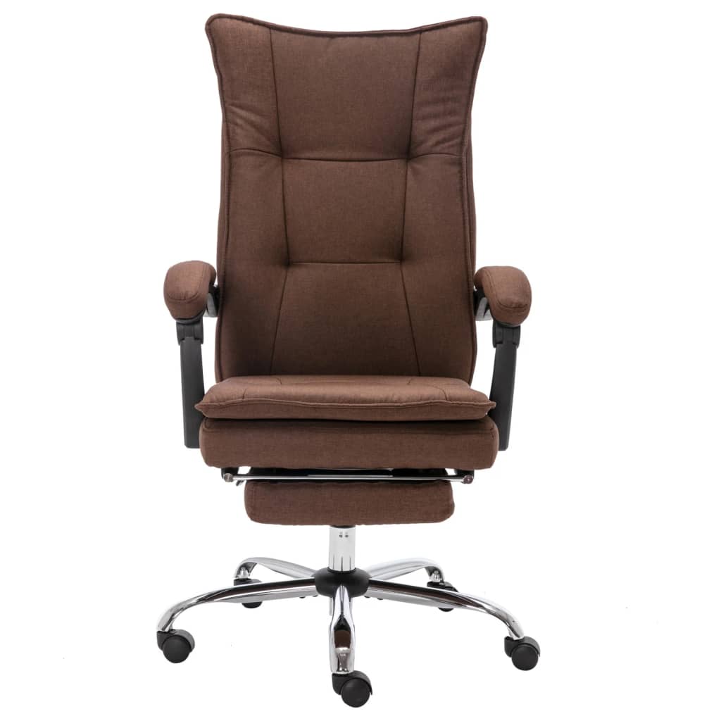 Cadeira de escritório c/ função de massagem tecido castanho