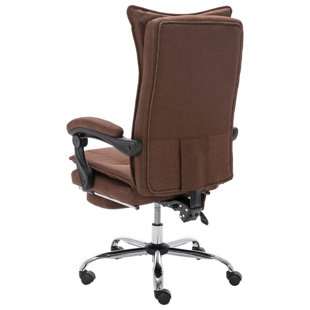 Cadeira de escritório c/ função de massagem tecido castanho