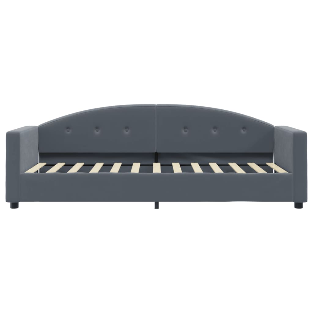 Sofá-cama 80x200 cm veludo cinzento-escuro