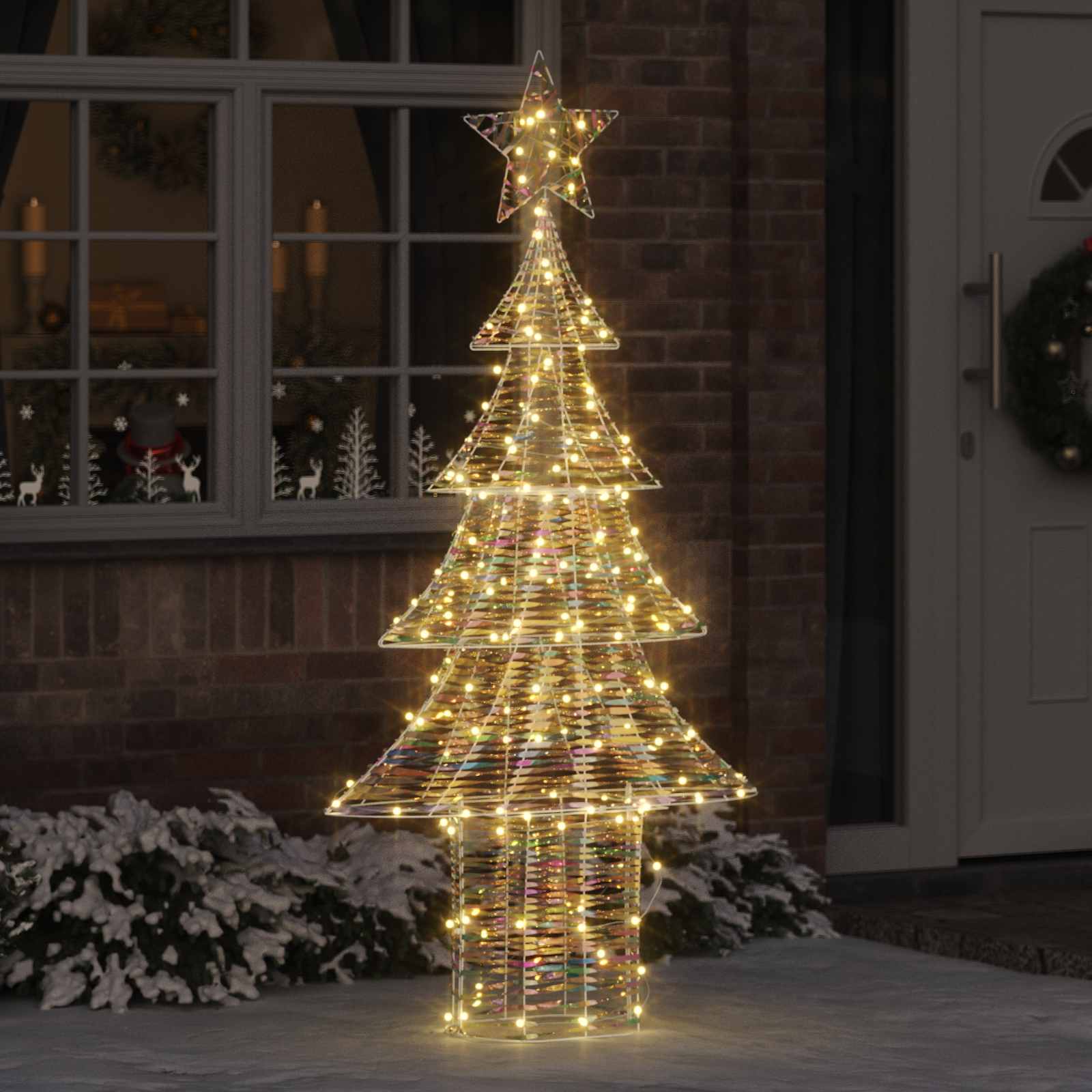 Árvore de natal com 240 leds branco quente 181 cm PET