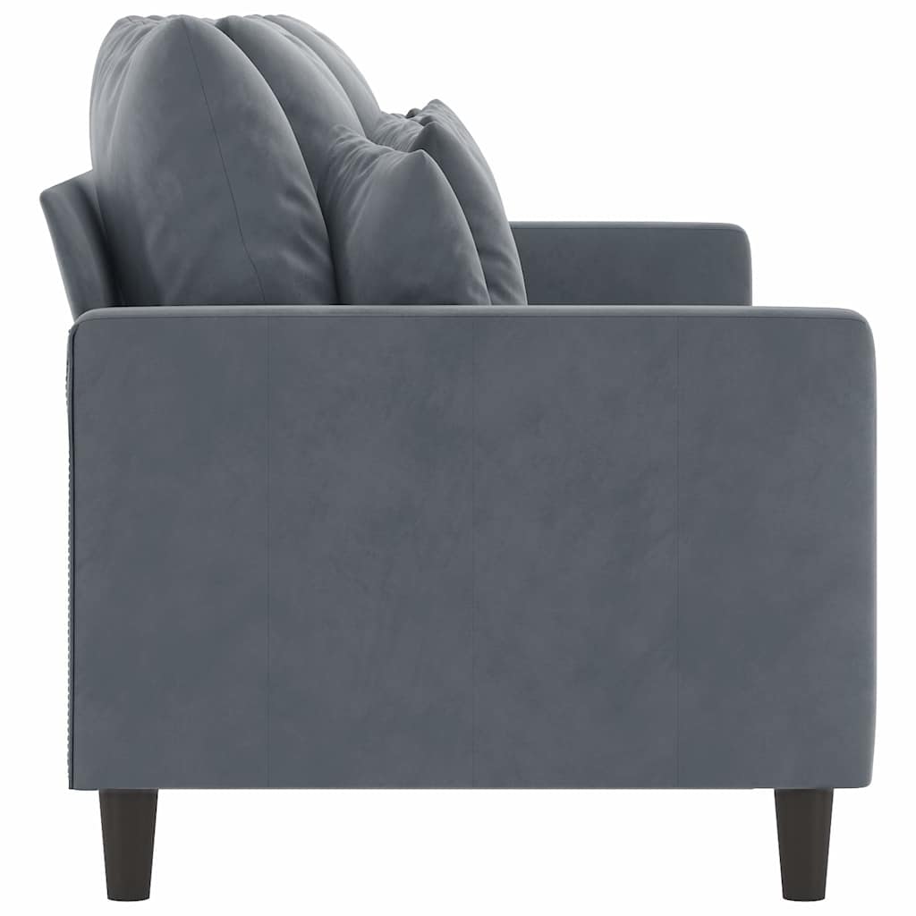 Sofá de 3 lugares 180 cm veludo cinza-escuro