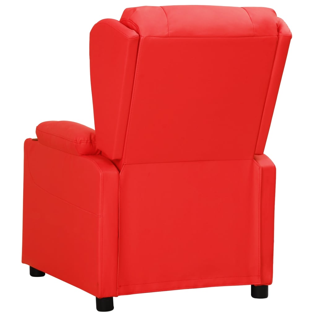 Poltrona reclinável couro artificial vermelho