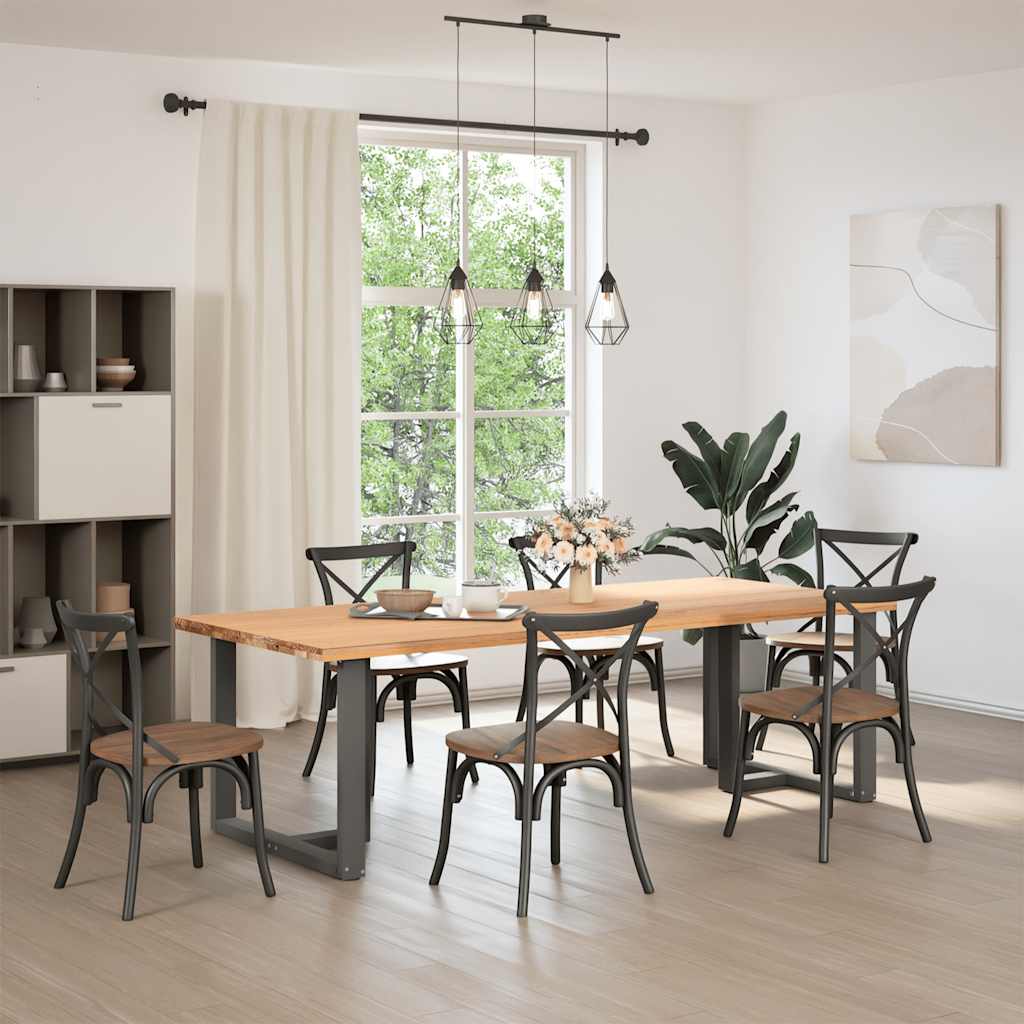 Pés para mesa de jantar em forma de t, 2 peças, antracite, 90x35x(72-73) cm, aço