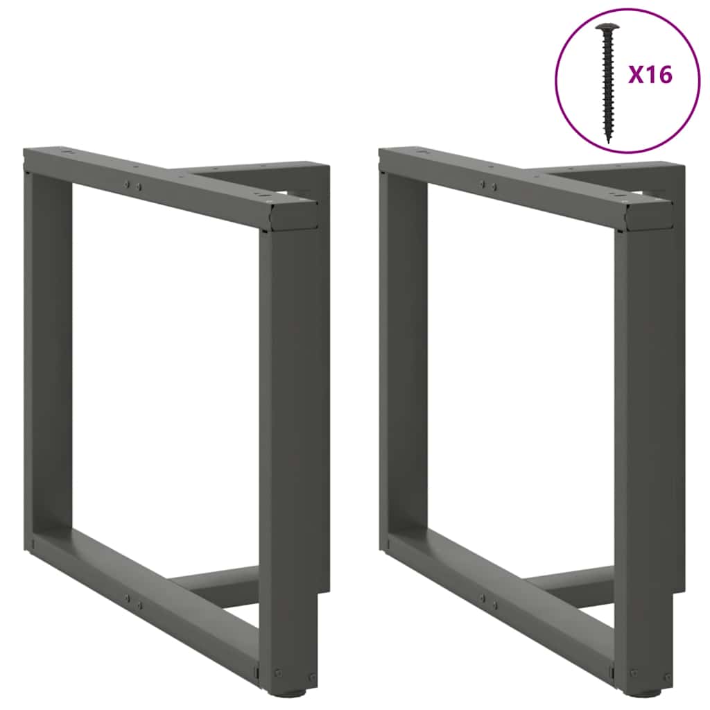 Pés para mesa de jantar em forma de t, 2 peças, antracite, 90x35x(72-73) cm, aço