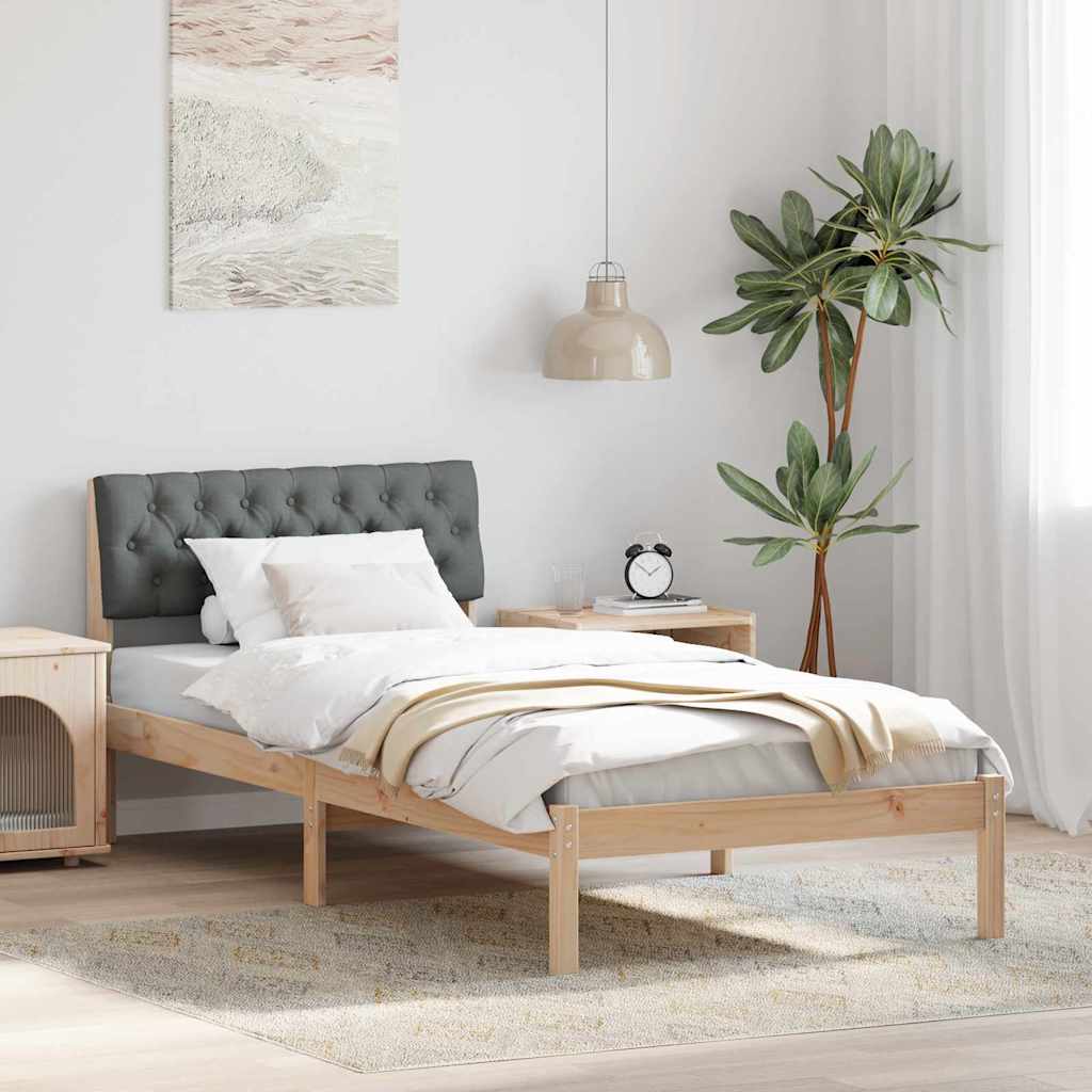 Estrutura da cama castanho e cinzento-escuro 90 x 190 cm