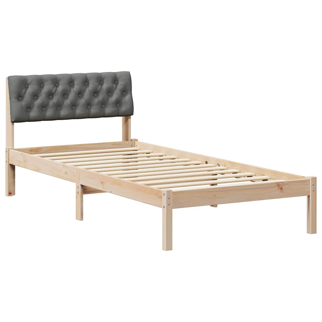 Estrutura da cama castanho e cinzento-escuro 90 x 190 cm