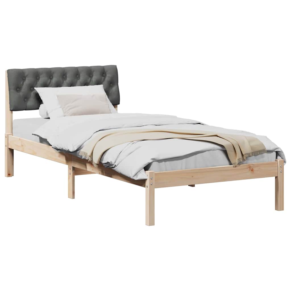 Estrutura da cama castanho e cinzento-escuro 90 x 190 cm
