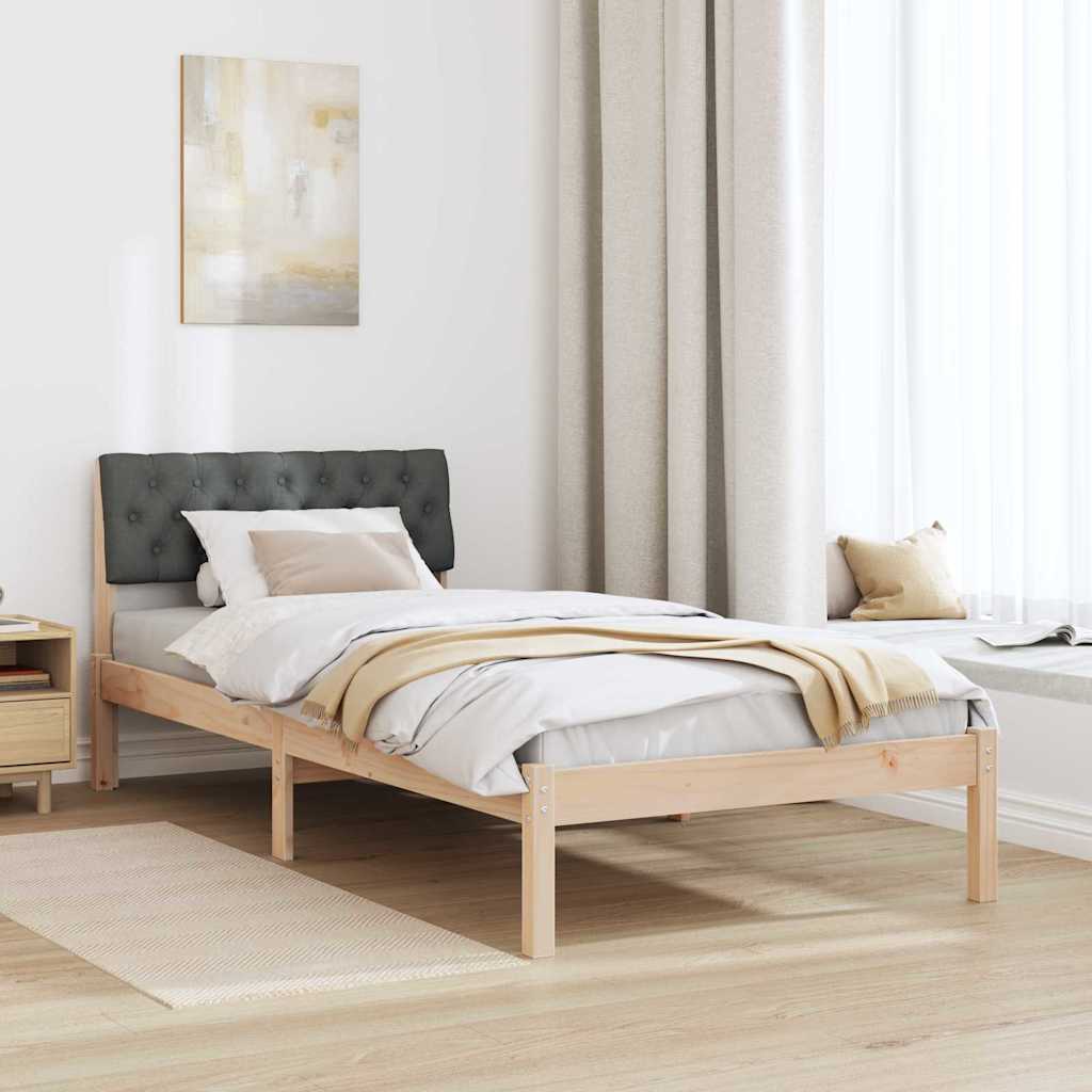 Estrutura da cama castanho e cinzento-escuro 90 x 190 cm