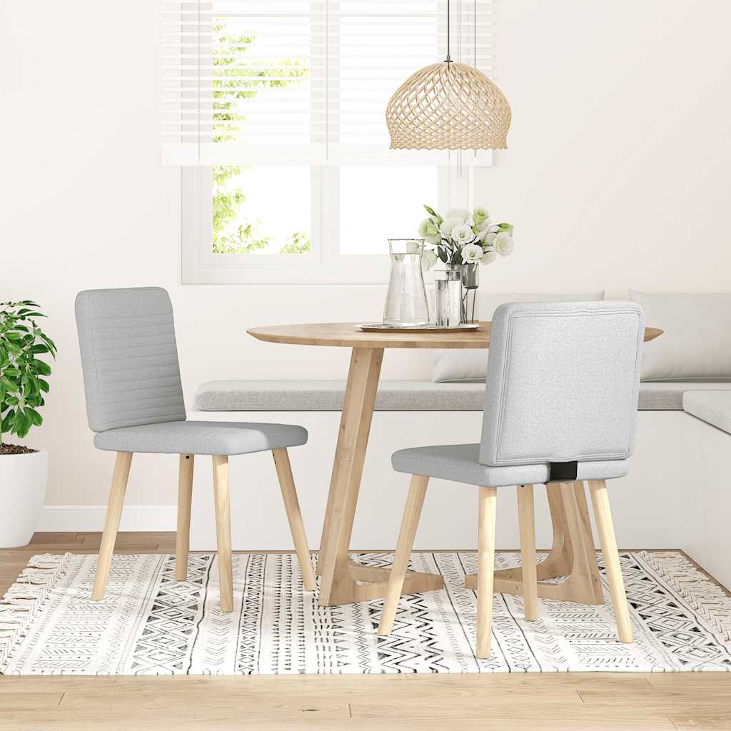 Cadeiras de jantar 2 pcs tecido cinza nuvem