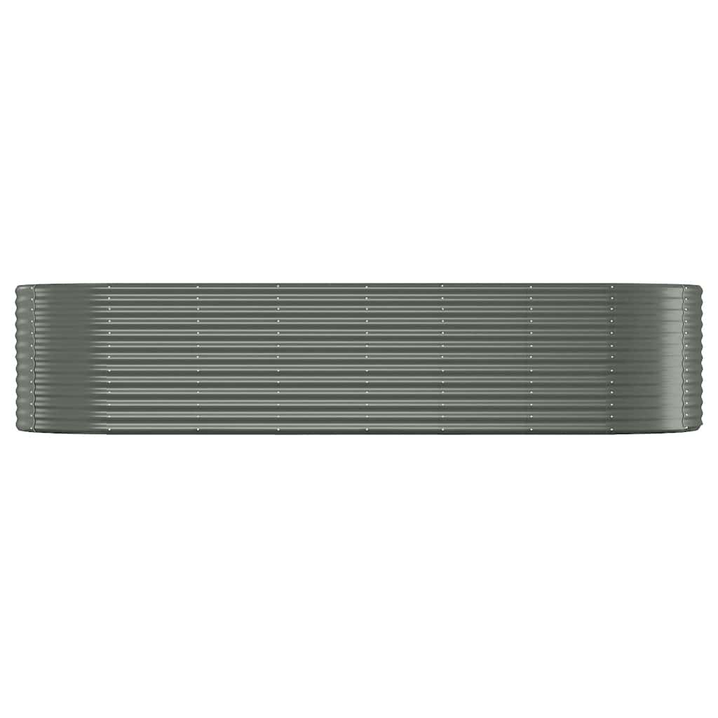 Canteiro elevado jardim 322x100x68 aço galvanizado cinzento