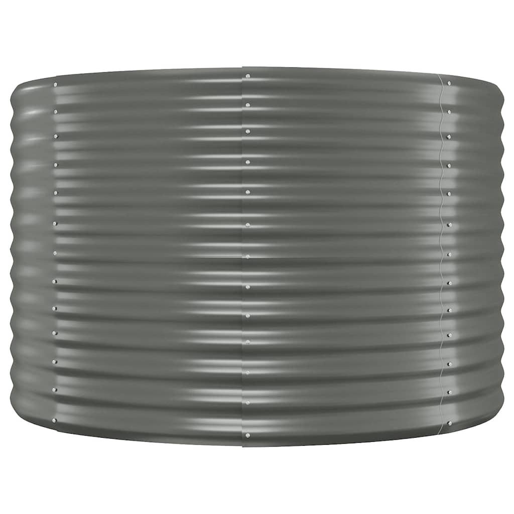 Canteiro elevado jardim 322x100x68 aço galvanizado cinzento
