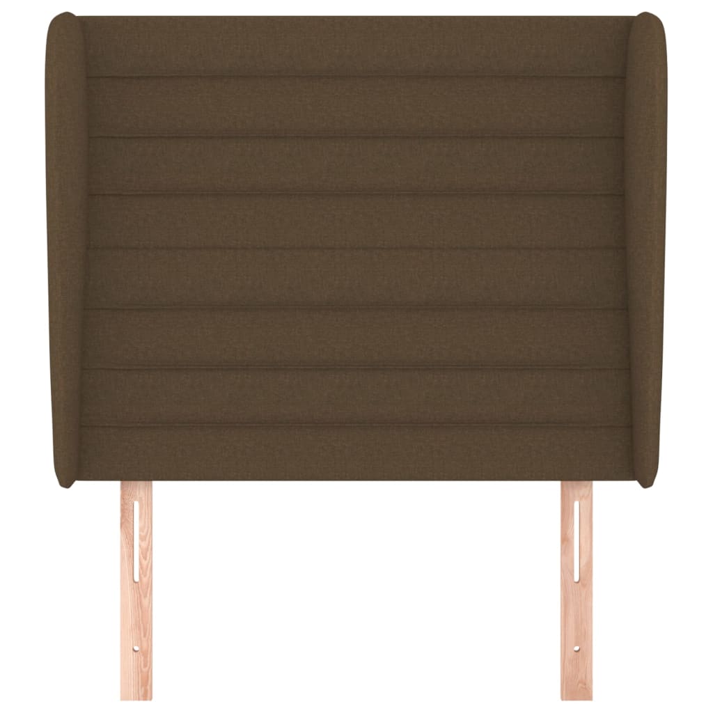 Cabeceira cama c/ abas tecido 103x23x118/128 cm castanho-escuro
