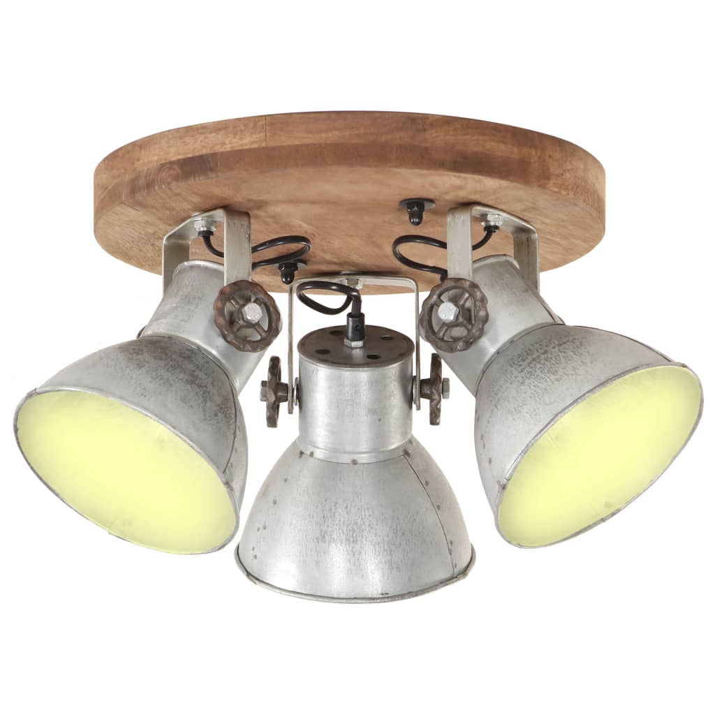 Candeeiro de teto industrial 25 w 42x27 cm e27 prateado