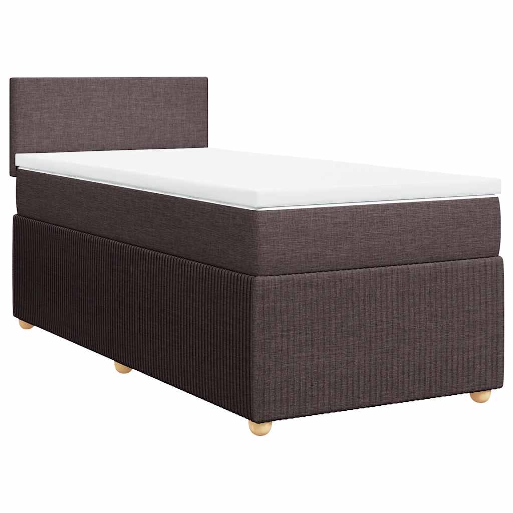 Cama com molas/colchão 90x190 cm tecido castanho-escuro