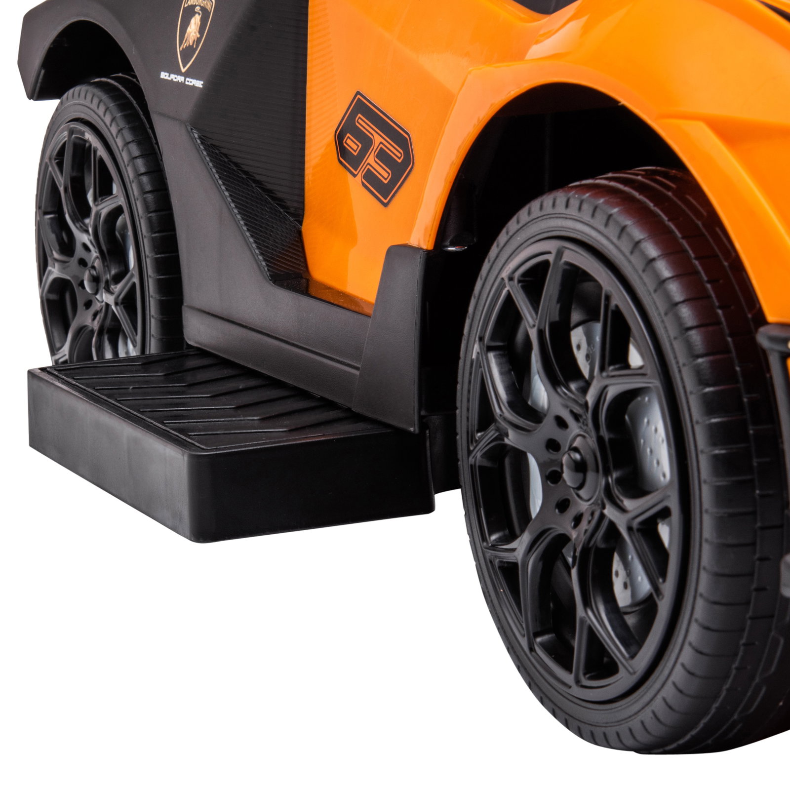 Carro andador lamborghini essenza scv2 carro andador com buzina guiador e grade de segurança 86,5x40x89,5cm laranja