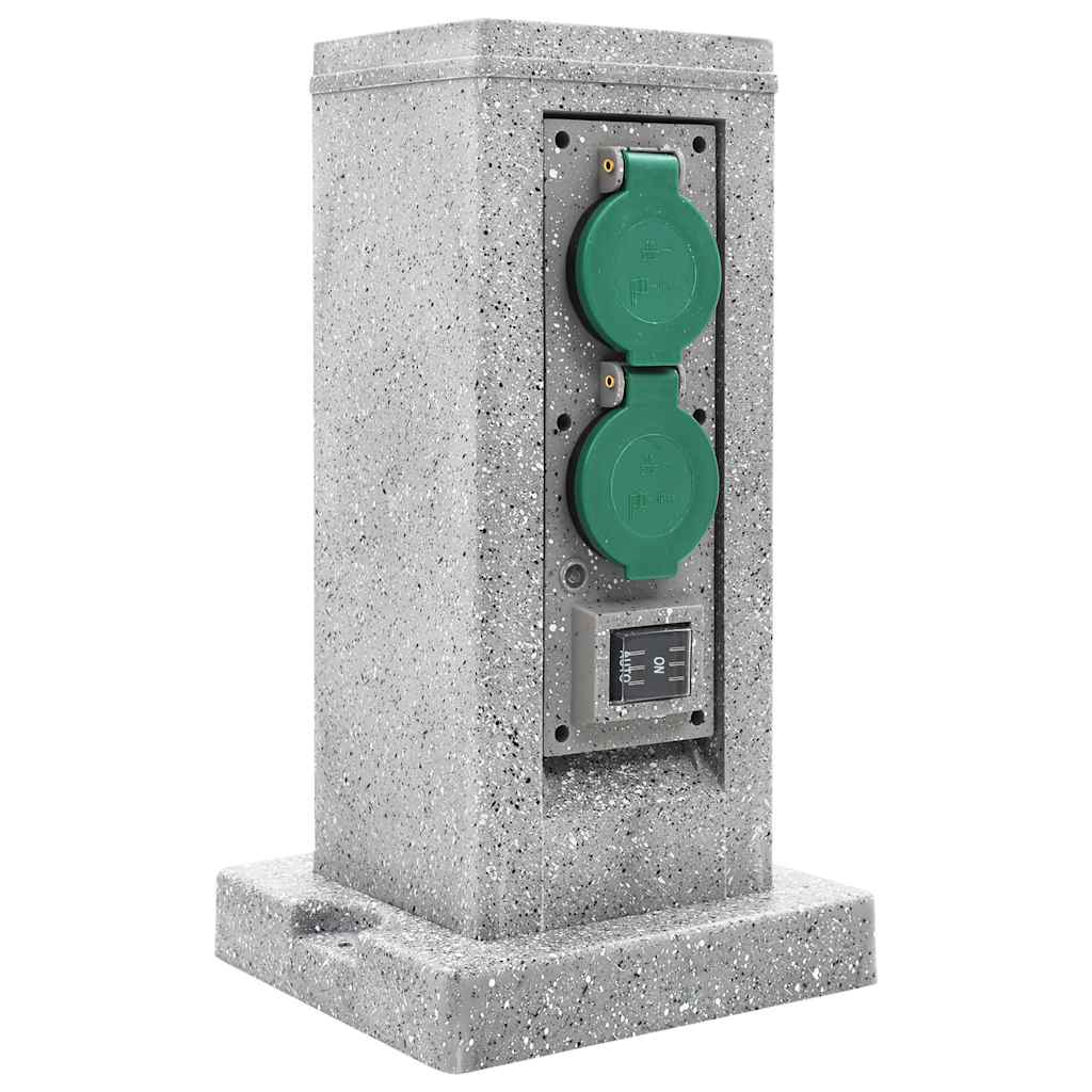 Pilar de tomadas p/ jardim com sensor de crepúsculo plástico