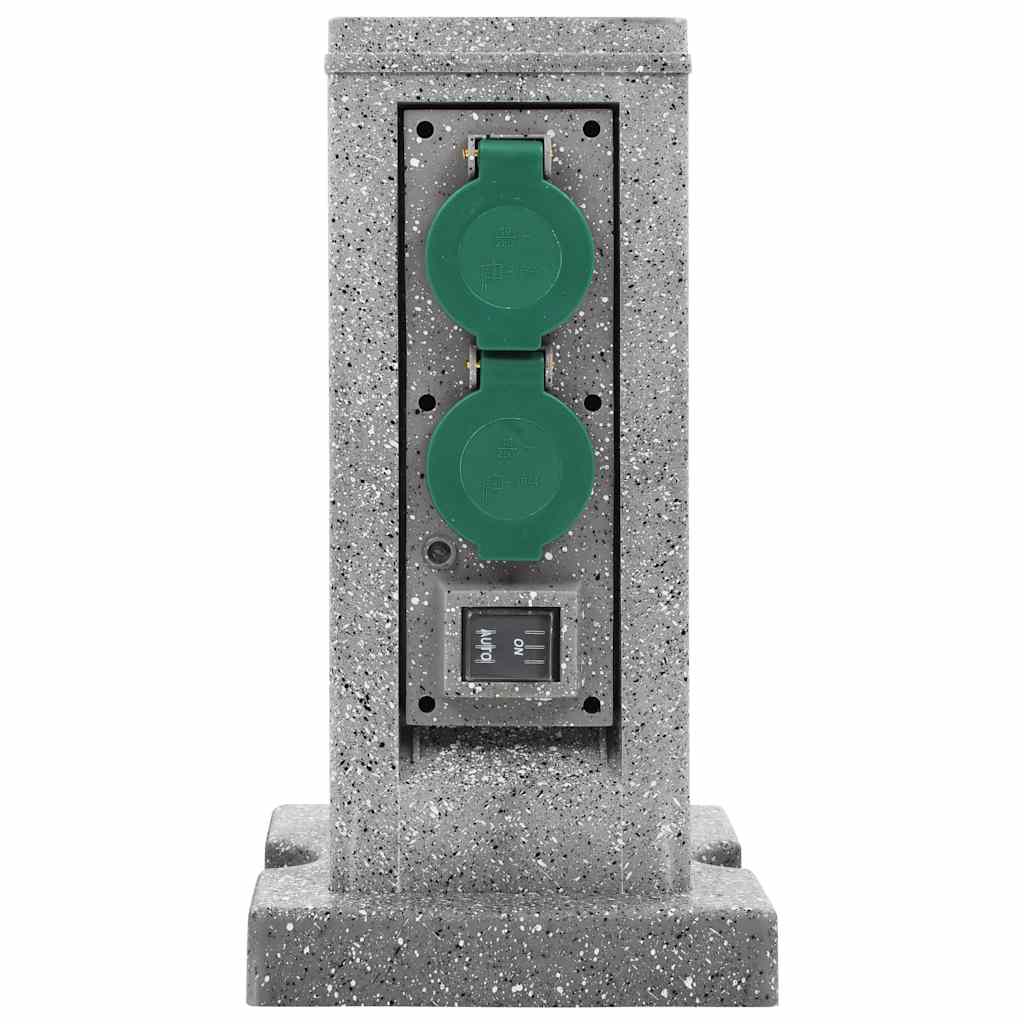 Pilar de tomadas p/ jardim com sensor de crepúsculo plástico