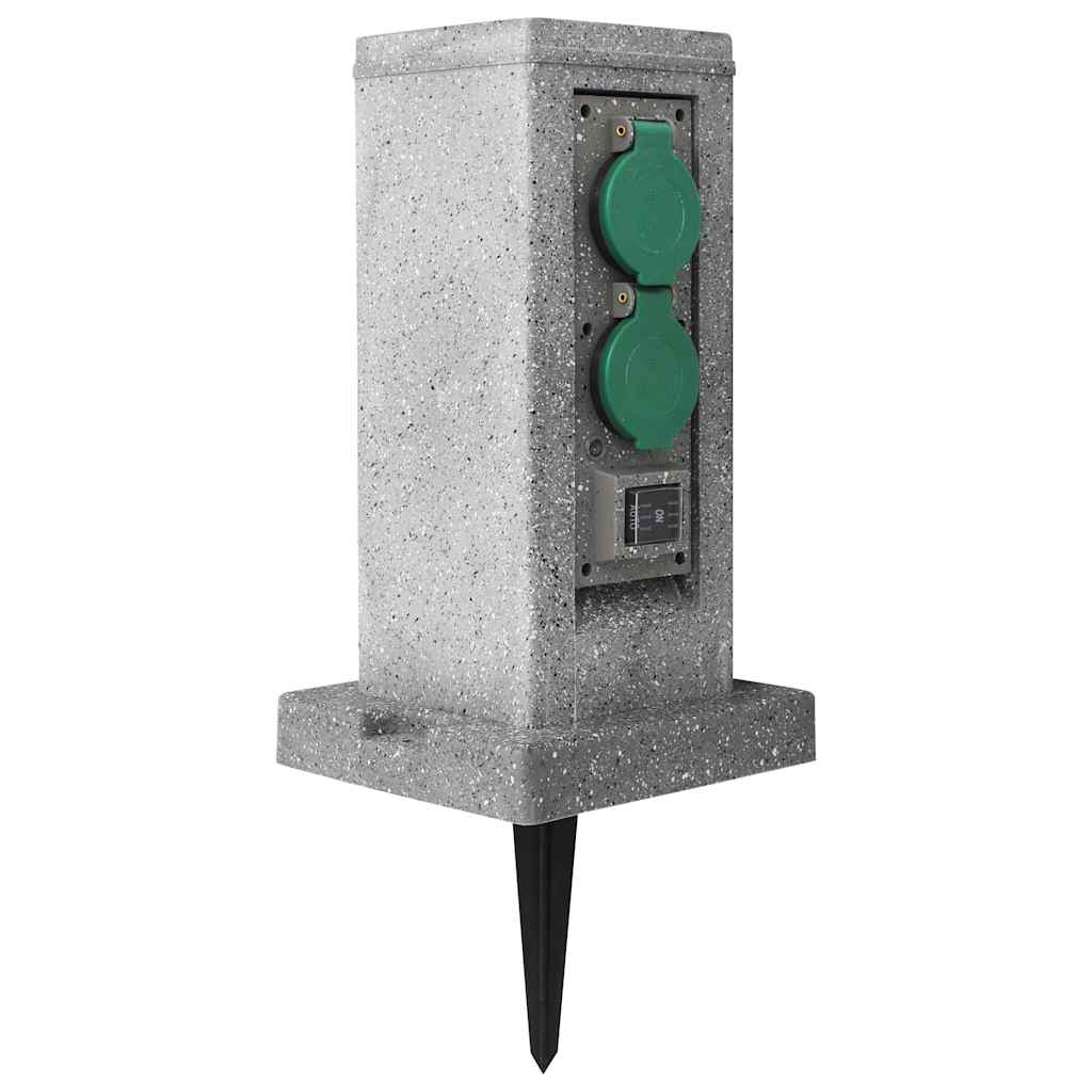 Pilar de tomadas p/ jardim com sensor de crepúsculo plástico