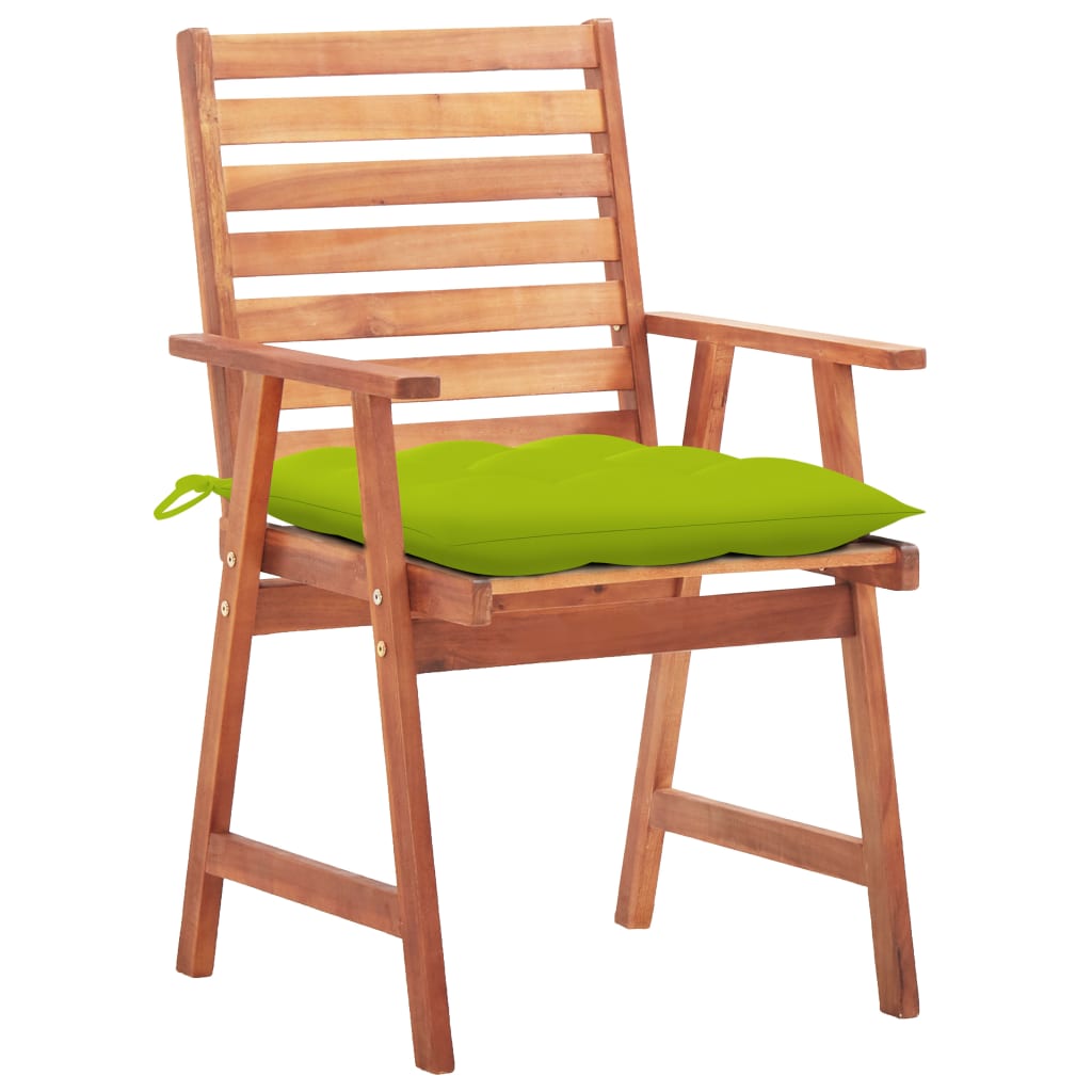 Cadeiras de jantar p/ jardim 2 pcs c/ almofadões acácia maciça