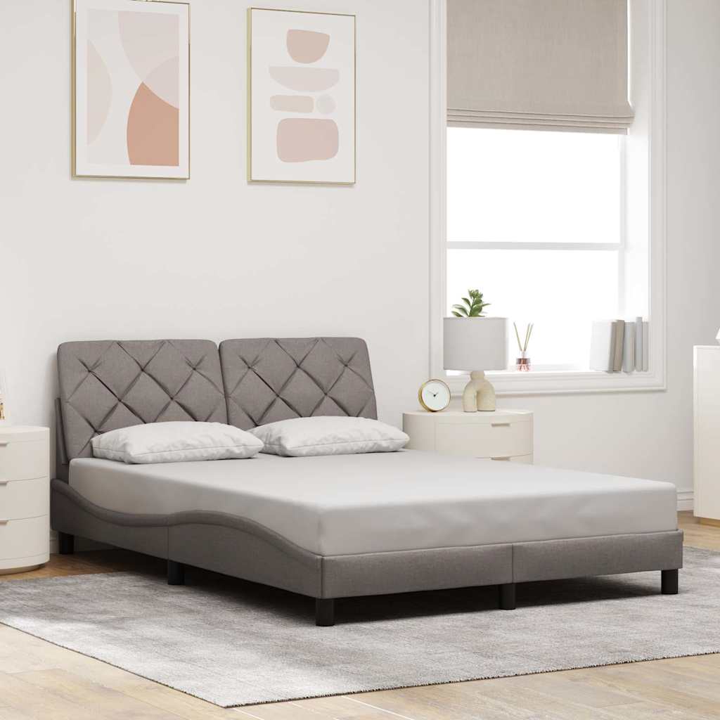 Estrutura cama sem colchão 120x200 cm tecido cinza-acastanhado