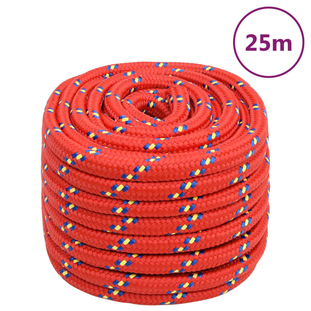 Corda de barco 20 mm 25 m polipropileno vermelho