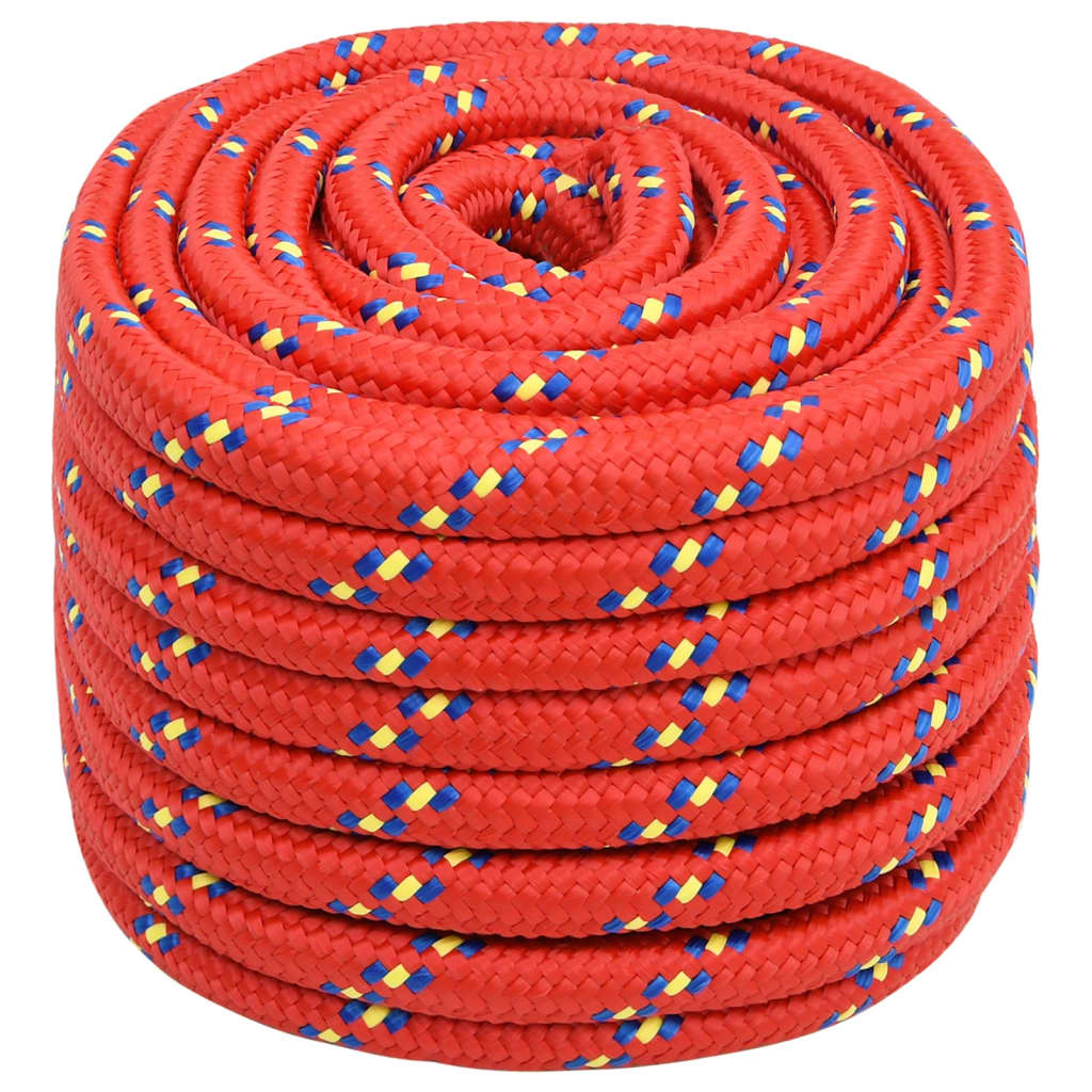 Corda de barco 20 mm 25 m polipropileno vermelho