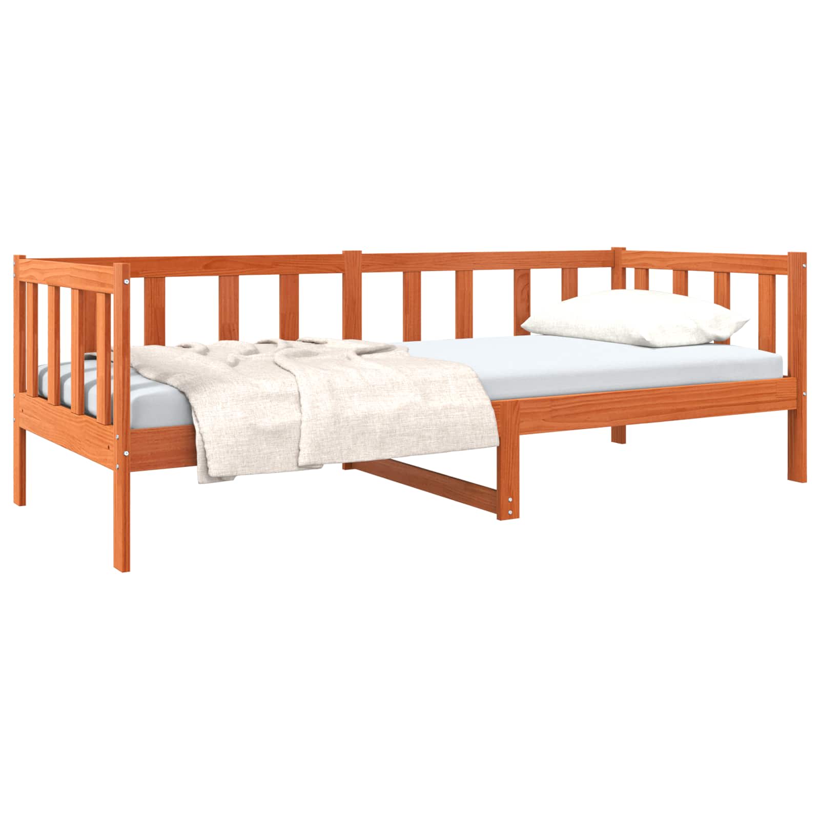 Estrutura da cama com cabeceira marrom cera 80 x 200 cm