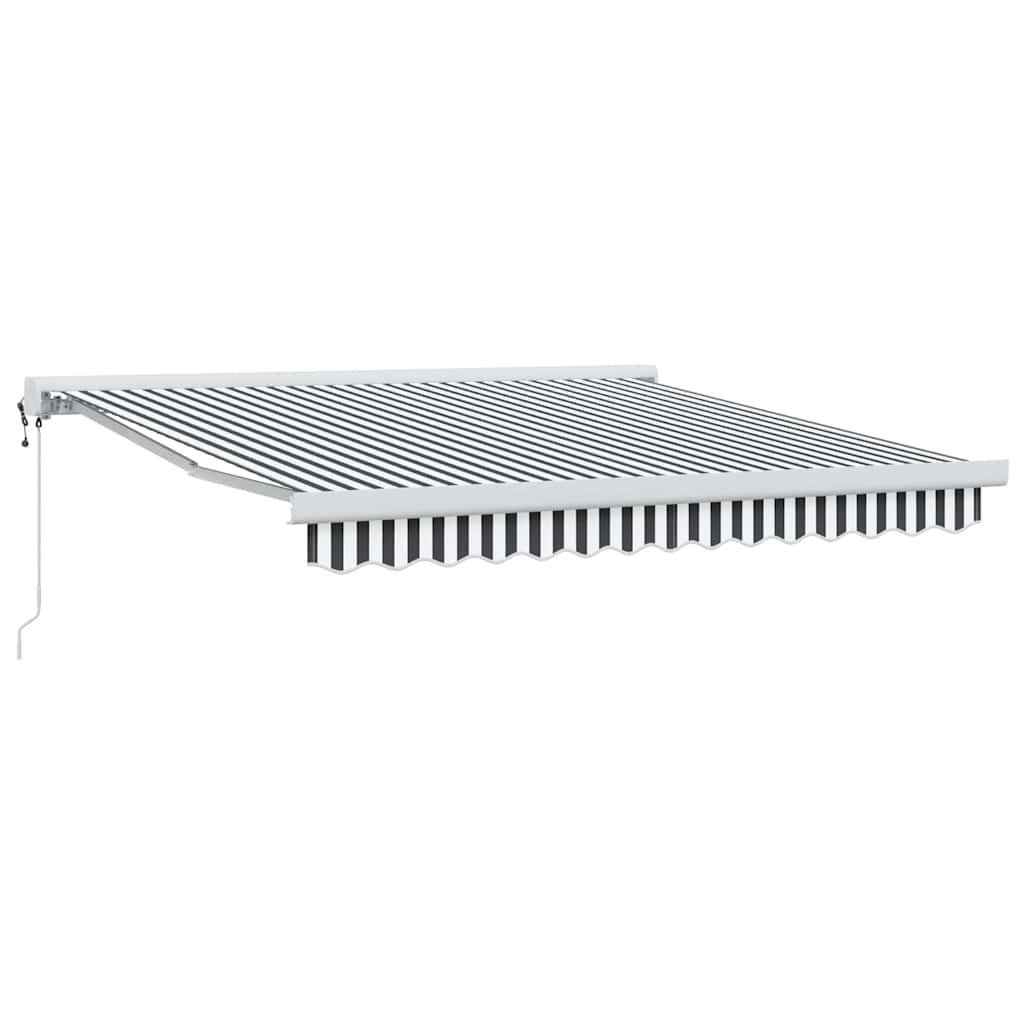 Toldo retrátil 3x2,5 m tecido e alumínio antracite e branco