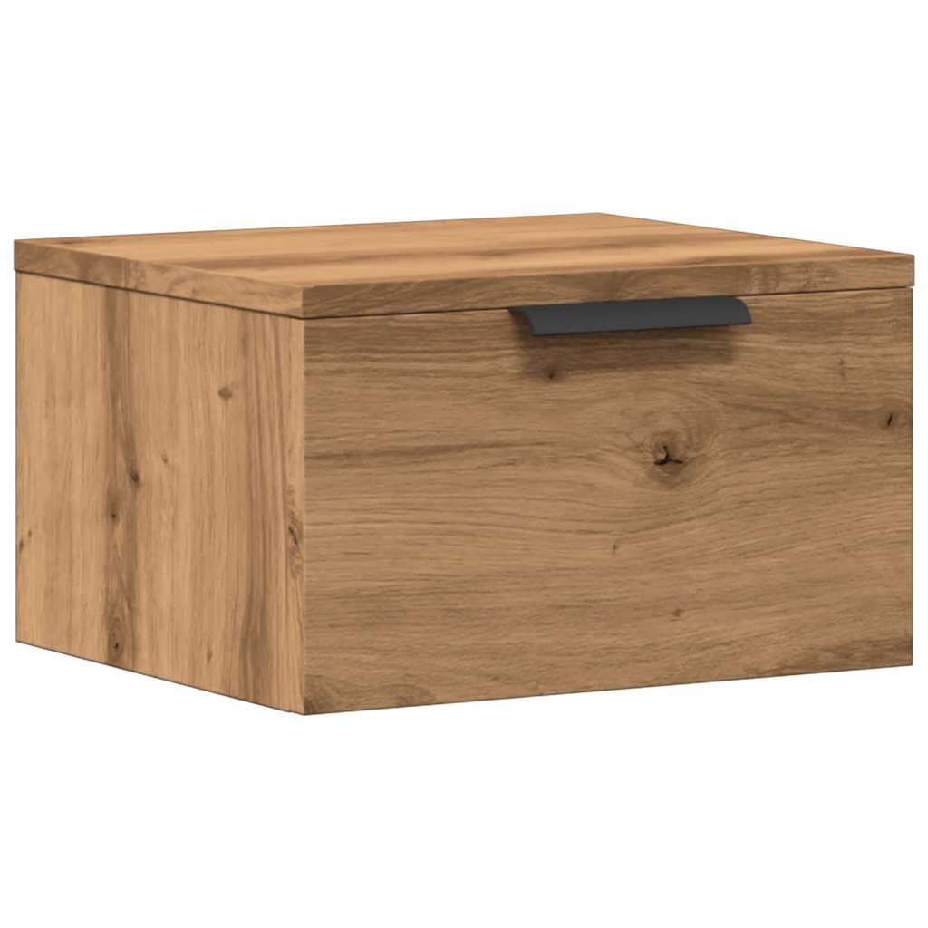 Mesa de cabeceira de parede 34x30x20 cm cor carvalho artisiano