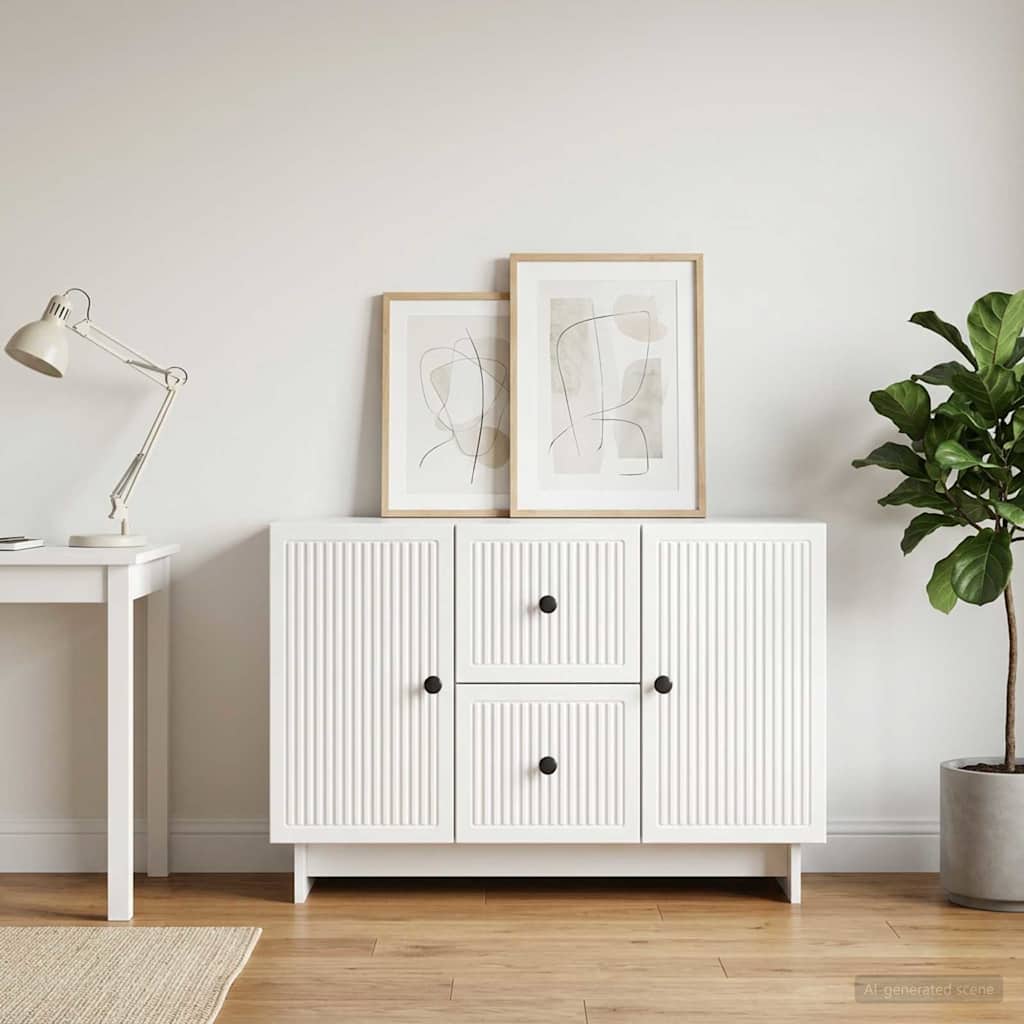 Buffet branco brilhante 89 x 34,5 x 60 cm derivados de madeira
