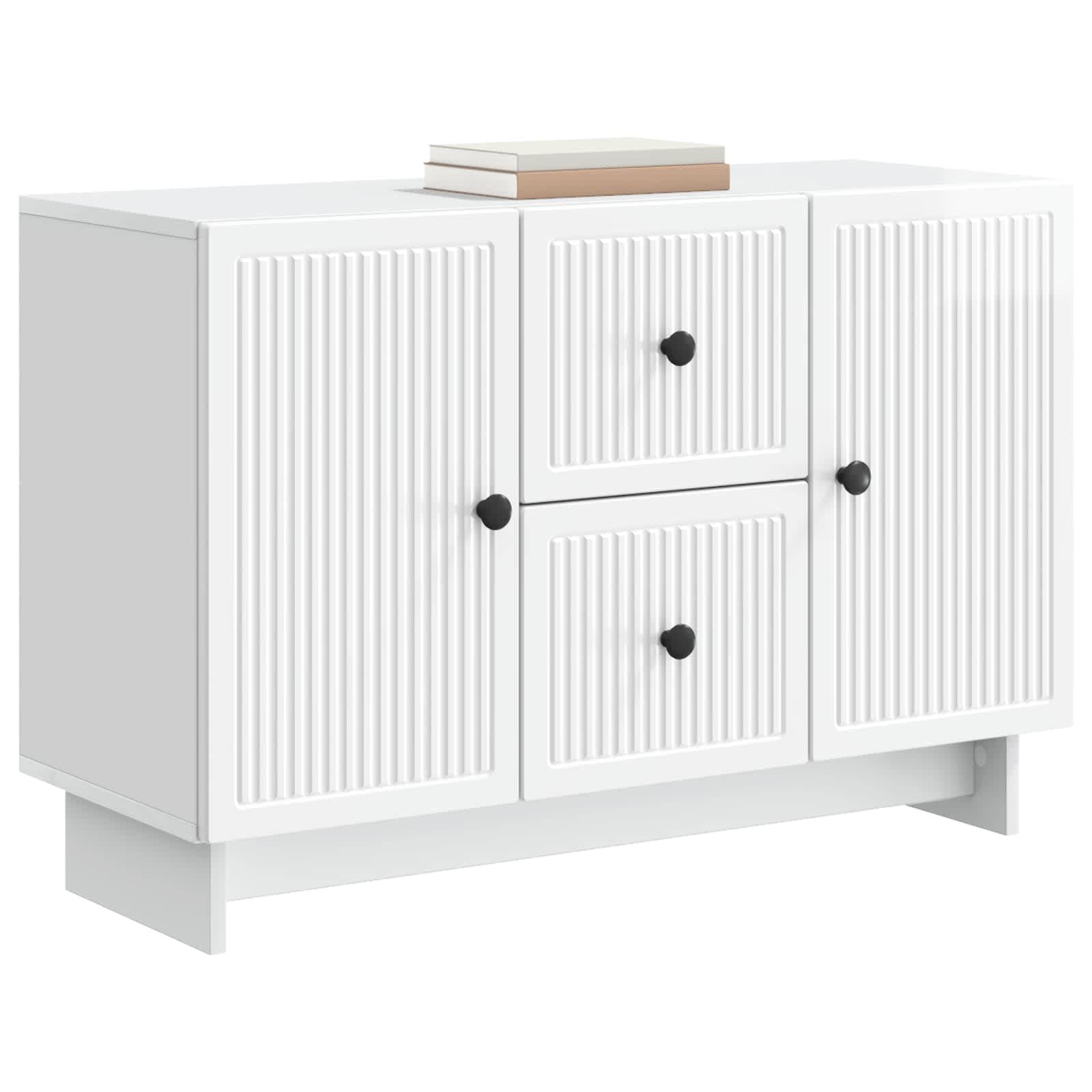 Buffet branco brilhante 89 x 34,5 x 60 cm derivados de madeira