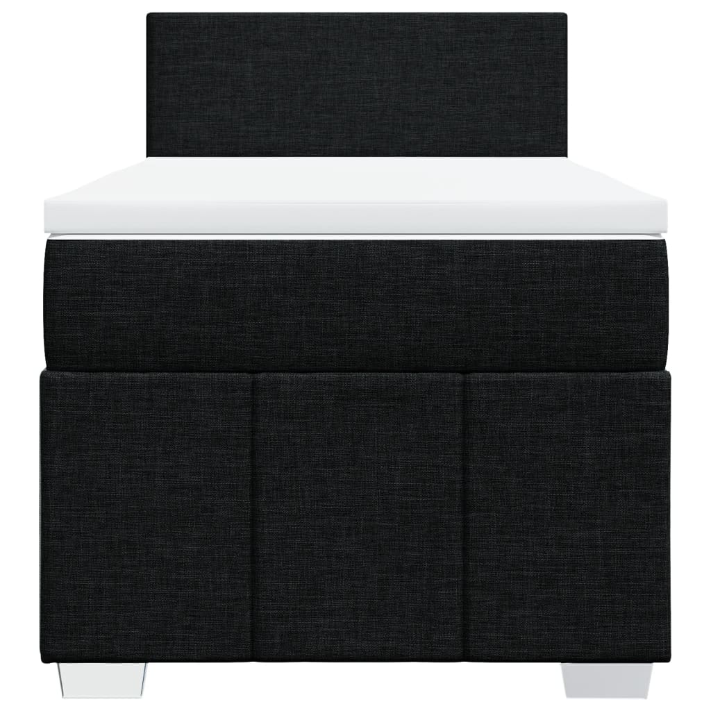 Cama com molas/colchão 90x190 cm tecido preto