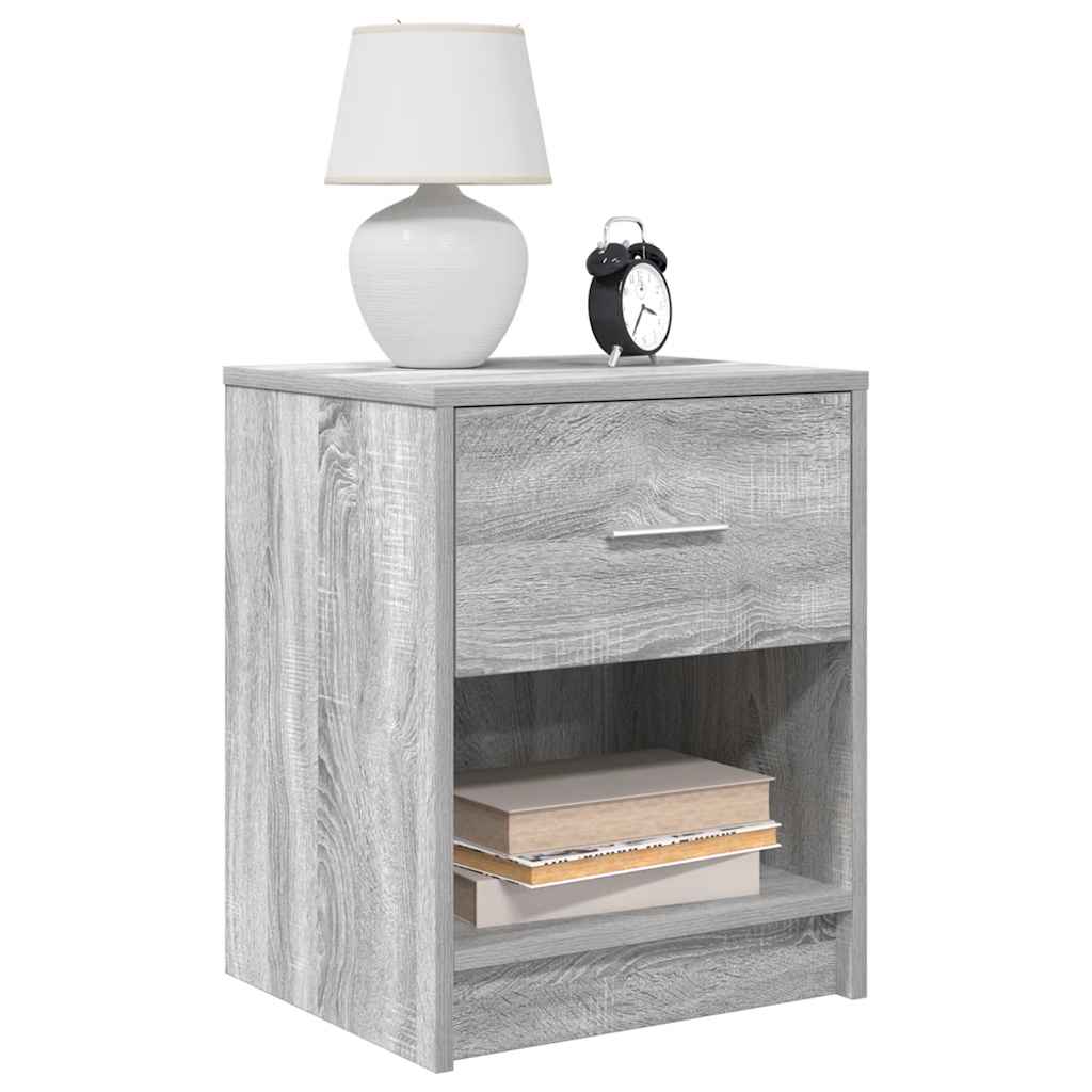 Mesas de cabeceira 2 pcs com gaveta 40x34x50 cm cinzento sonoma