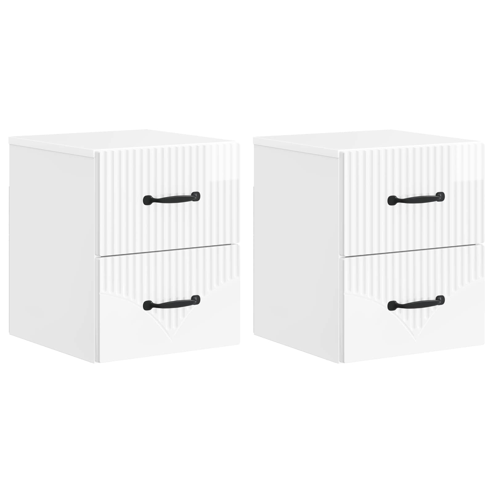 Gabinete de canto montado na parede 2 unid. branco brilhante