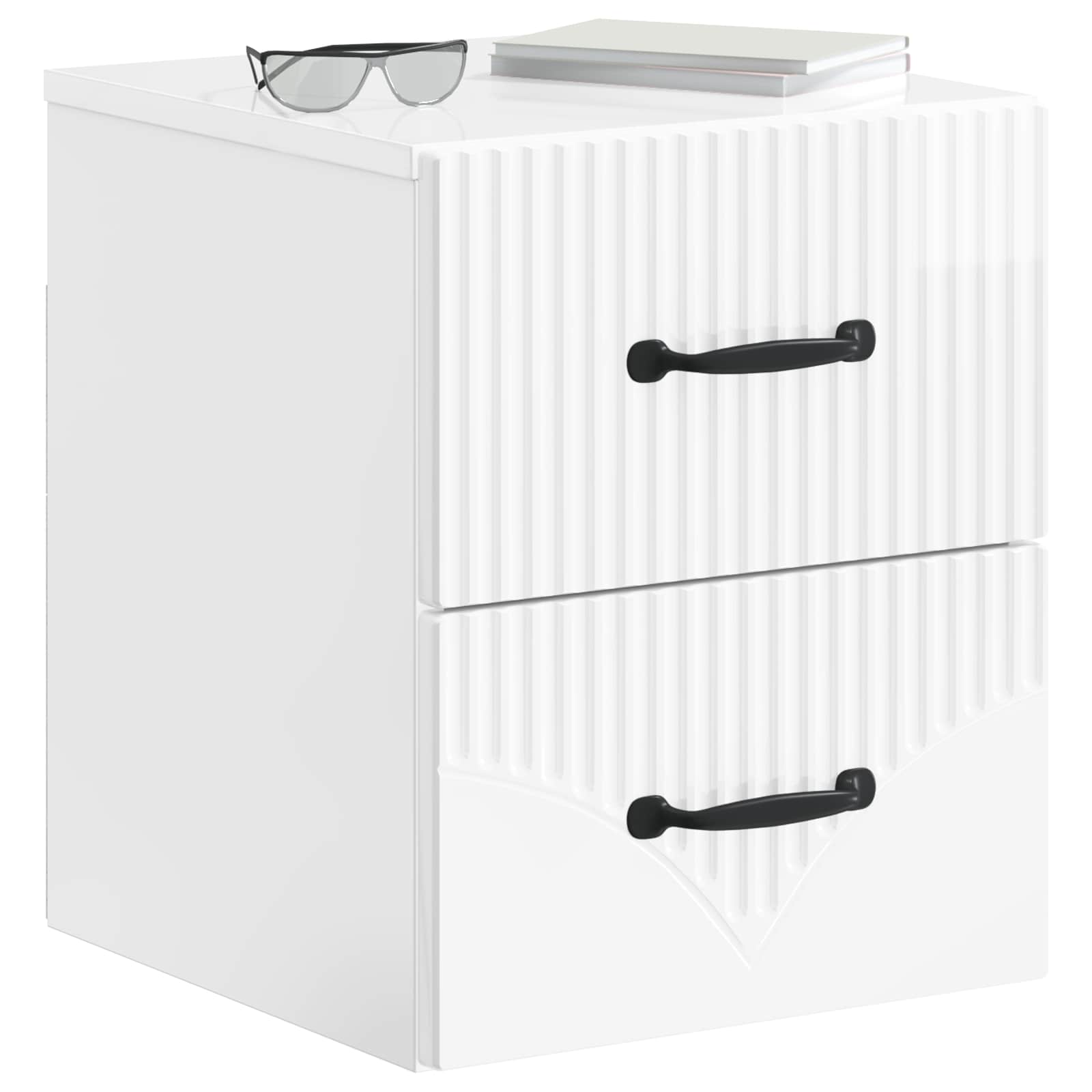 Gabinete de canto montado na parede 2 unid. branco brilhante