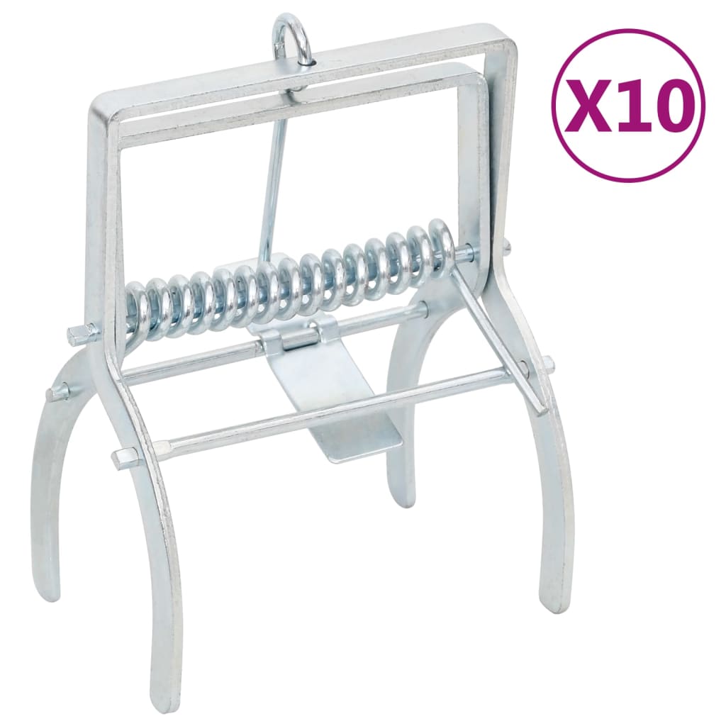 Armadilhas para toupeiras 10 pcs aço galvanizado prateado