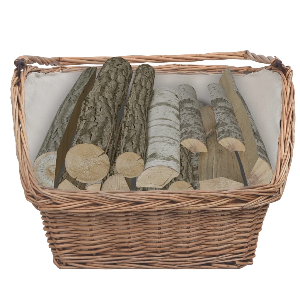 Cesto para lenha com pega 61,5x46,5x58 cm salgueiro castanho